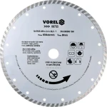 VOREL Kotouč diamantový řezný turbo 230x22,2x2,4 mm / Mokré i suché řezání / max. 6500 ot/min (TO-08755)