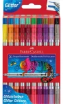 Faber-Castell Sada třpytivých oboustranných fixů 20 ks / Fixy / dva hroty / plastové pouzdro (151108)