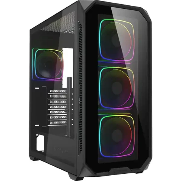 Sharkoon AK5G RGB černá / ATX / 2x USB 3.2 / 1x USB-C / 4x 120mm / bez zdroje / průhledná bočnice (4044951041831)