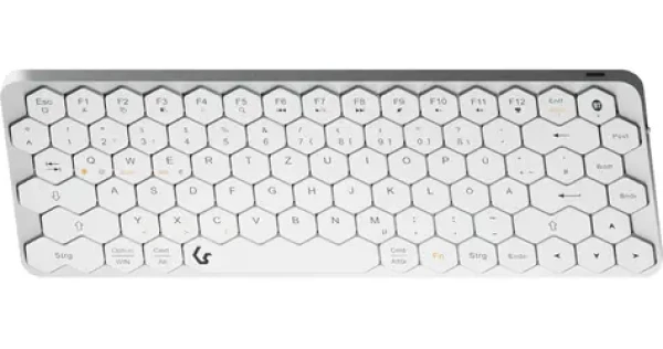 Keysonic KSK-5020BT-S stříbrná / Mini klávesnice / Bluetooth 5.0 / 83 kláves / DE / podsvícení (61010)