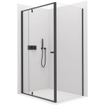 CERANO - Sprchový kout Santini L/P - 6 mm - černá matná, transparentní sklo - 110x90x195 - pivotový CER-428983