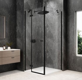 POLYSAN - GLOBE BLACK čtvercový sprchový kout 800x800, čiré sklo, levé GB1080-3215LB