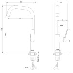 INVENA - Dřezová baterie Alonia Trend, černý lesk BZ-70-004-V