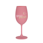 SPOLUPIČKY - růžová sklenice na víno 350 ml