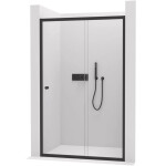 CERANO - Sprchové posuvné dveře Varone POINT L/P - 6 mm - černá matná, transparentní sklo - 100x195 CER-DY505B-100-195