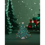 Vánoční brož Swarovski Elements Edoarda - vánoční stromeček, Zelená