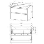 MEREO - Opto, koupelnová skříňka s keramickým umyvadlem 81 cm, dub Riviera CN921