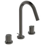 IDEAL STANDARD - Joy Umyvadlová baterie, 3-otvorová instalace, s výpustí, Magnetic Grey BC783A5