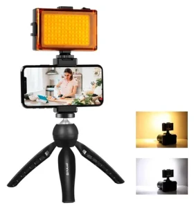 Puluz PKT3131B / Sada pro živé vysílání / Stativ / LED světlo / Svorka na telefon (PKT3131B)