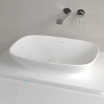 VILLEROY & BOCH - Loop&Friends Umyvadlo na desku, 560x380 mm, s přepadem, CeramicPlus, Stone White 4A4900RW