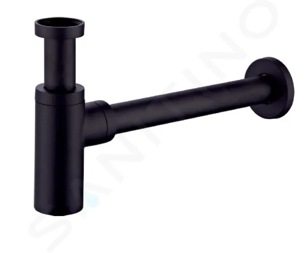 Kielle Umyvadlový sifon, průměr 32 mm, kulatý, kov, matná černá 30901044