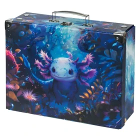 BAAGL Skládací školní kufřík Axolotl s kováním / 32.5 x 10.5 x 26 cm (A-34536)