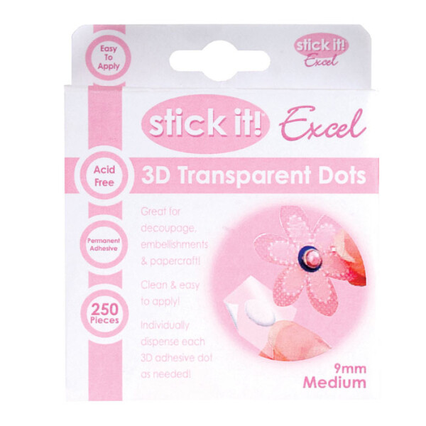 Docraft 3D transparentní gelové body průměr 9 mm 250 ks