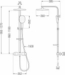 MEXEN/S - CQ22 sprchový sloup s termostatickou baterií černá 772502295-70