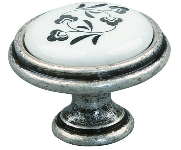 Tulip Nábytková knopka porcelánová Margarita starostříbro (288810)