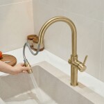 REA - Kuchyňská baterie Fresh vysoká Gold Brush REA-B7201