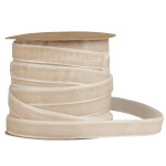 Ib Laursen Sametová stuha Fog 10 m, béžová barva, textil