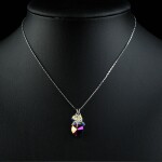 Náhrdelník Swarovski Elements Rocchi - srdíčko, Zelená 39 cm + 3 cm (prodloužení)