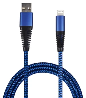 2GO modrá / Datový a nabíjecí kabel / USB-A na Lightning / nylon / 1 m (795949)