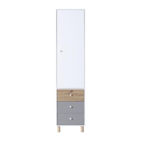 Regál Faro FR4 Dveře: Bílá / Dub artisan / Šedá