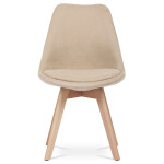 Židle jídelní, krémová látka, nohy bukové dřevo