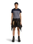 Dámské merino triko s krátkým rukávem ICEBREAKER Wmns 125 Cool-Lite Sphere III SS Tee Colour Block, Midnight Navy Hthr/Midnight Navy/Cb velikost: XS