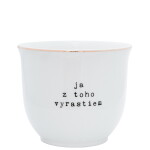 Bella Rose Porcelánový obal na květináč Ja z toho vyrastiem 10 cm - SK, bílá barva, zlatá barva, porcelán