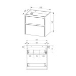 Mereo Opto, koupelnová skříňka s umyvadlem z litého mramoru 61cm, dub Riviera CN920M
