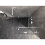 MEXEN/S - Lunar-F L sprchový kout skládací dveře pravá 80 x 80, transparent, bílá 836L-080-080-20-00-P