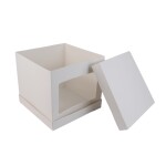 Cake star dortová krabice bílá s okénkem (33 x 33 x 30 cm)