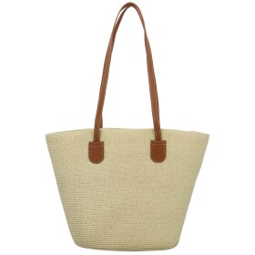 Módní dámská slaměná kabelka na rameno Sadie, krémová