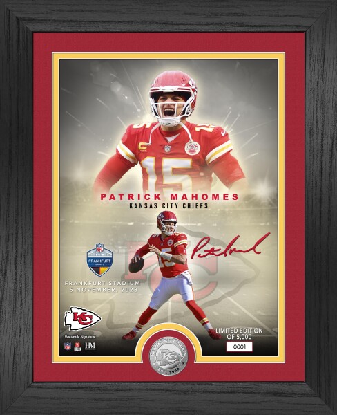 Highland Mint Obraz Kansas City Chiefs NFL Patrick Mahomes Germany Game Silver Coin Photo Mint