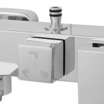 Erga Cube, sprchová baterie s vanovým výtokem a horním připojením sprchového sloupu, 150 mm, chromová, ERG-YKA-BW.CB-CHR