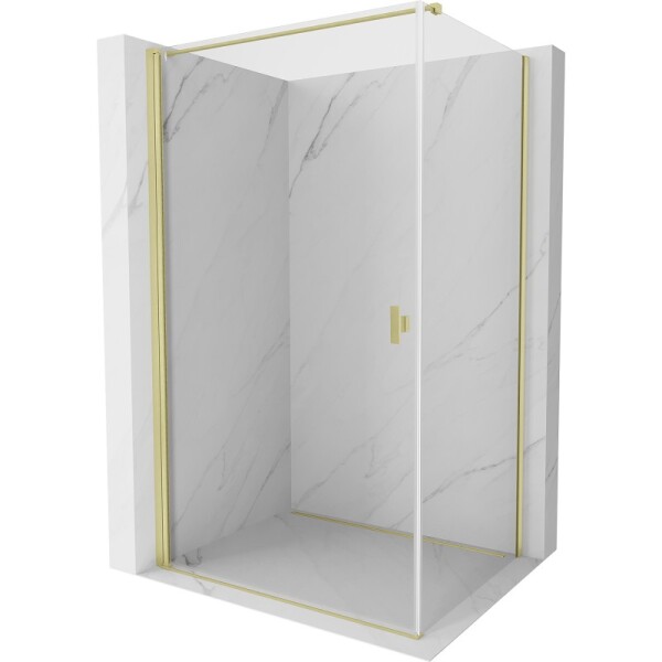 MEXEN/S - Mist-B sprchový kout dveře křídlové 80 x 75, transparent, zlato kartáčovaná 8A2T-080-075-55-00