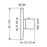 AXOR - Uno Highflow termostatická baterie pod omítku, chrom 38715000