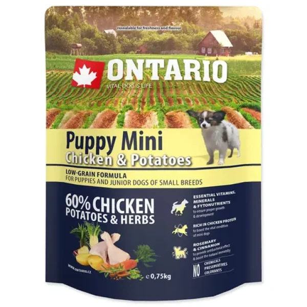 Ontario Puppy Mini Chicken Potatoes 750g / Granule pro štěňata (214-10033)