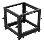Lanberg Open Rack 9U černá / Stojanový rack / 19" / 600×600 mm / nastavitelná hloubka 576–1034 mm / nosnost 600 kg (OR01-6109-B)