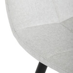 Židle jídelní, bílá látka, čtyřnohá kovová podnož, černý mat