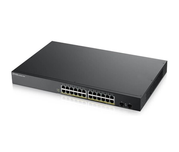 Zyxel GS1900-24HP v2 26-port Gigabit Web Smart PoE Switch, 24x gigabit RJ45, 2x SFP, PoE budget 170W EDF_311847