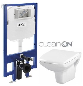 JIKA předstěnový instalační 8 cm systém bez tlačítka + WC CERSANIT CLEANON CARINA + SEDÁTKO H894652 X CA1