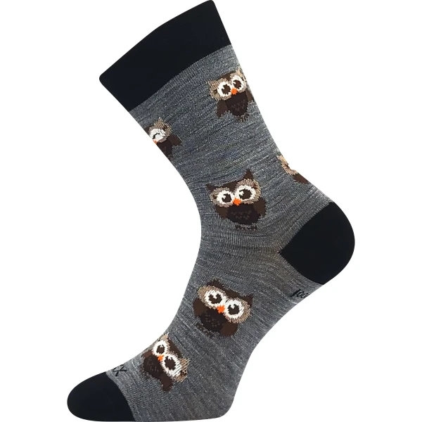 VOXX Ponožky dámské slabé z merino BUBO s ionty stříbra SVĚTLE ŠEDÉ 39-42 120432
