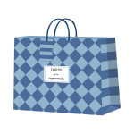 Dárková taška horizontální velká - Modrá šachovnice (32,4 × 12,7 × 26 cm) - Albi