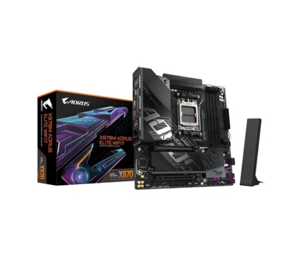 GIGABYTE MB Sc AM5 X870M A ELITE WF7, AMD X870, 4xDDR5, 2xUSB-C, 2xHDMI, Wifi, mATX EDF_1706344