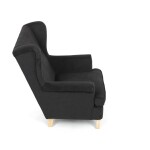 Křeslo ušák, černá látka, AK-388 BK2