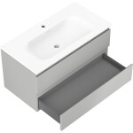 MEXEN/S - Orio koupelnová skříňka 90 cm s umyvadlem Vela, 2 zásuvky, šedá mat/bílá mat 91A10-09047-2-BFF62-W23M01