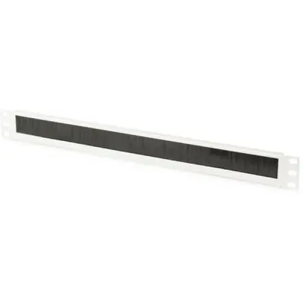 DIGITUS Kartáčová průchodka 1U šedá / Krycí panel / 483 mm (19") / kartáčový otvor 423x27 mm / ocelový plech (DN-97660)