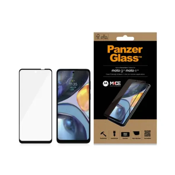 PanzerGlass Tvrzené sklo Case Friendly pro Motorola Moto G22/E32/E32s černá (6561)