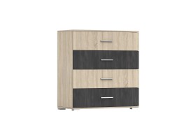 Komoda Wenecja 4S 46 Barva korpusu: Dub - sonoma, Rozměry: 90 cm, Dveře: Dub sonoma + norská černá borovice