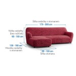 Bielastické potahy VITTORIA bordó sedačka s otomanem vlevo (š. 170 - 300 cm)