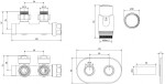 MEXEN/S - G00 úhlová termostatická souprava pro radiátor + krycí rozeta R, Duplex, DN50, zlatá W907-900-905-50